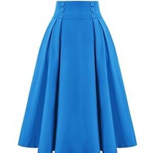 Belle poque Blue Retro Vintage Skirt